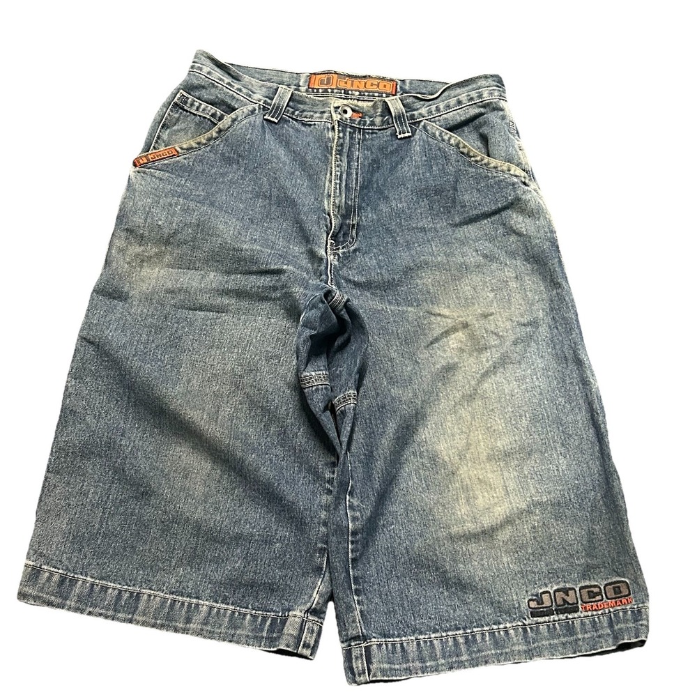 JNCO Jeans Shorts Denim 30- 27 Y2K Grunge Baggy Skater Jorts Vintage 90s